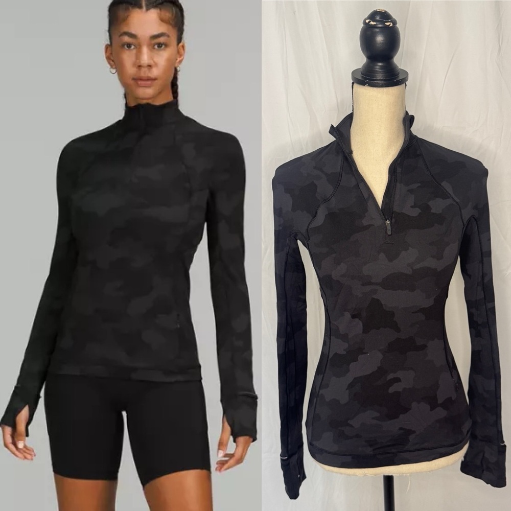 Lululemon Its Rulu Run Half Zip Top in Camo